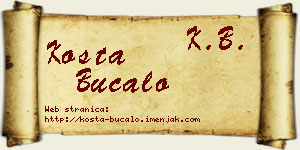 Kosta Bucalo vizit kartica
